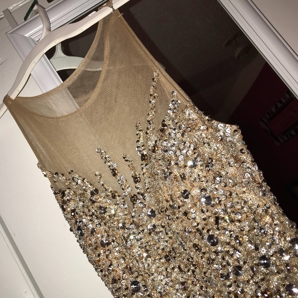 Nude & silver Prom/ Sweet 16 Dress - Picture 2 of 8